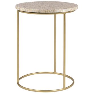 Maisons du monde Mesa auxiliar de metal dorado