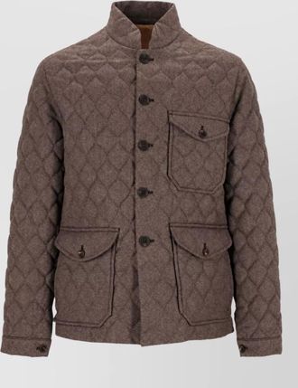 Emporio Armani virgin wool quilted padded coat