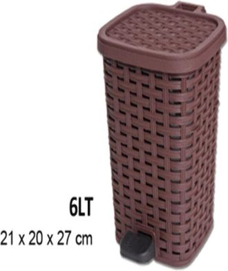 Trade Shop Trade Shop - Pattumiera Plastica A Pedale 6 Litri Bidone Cestino Spazzatura Differenziata