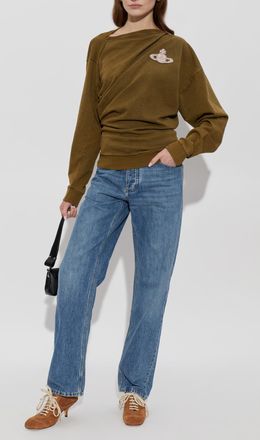 Vivienne Westwood Sweatshirt With Logo Patch, Womens, Brown