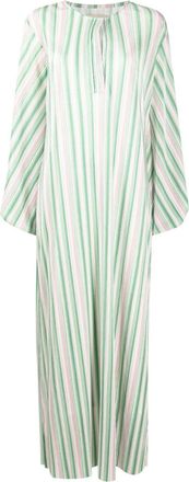 Bambah striped plissé kaftan dress - women - Polyester - M - Green
