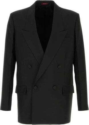 Gucci Blazers, male, Black, M, Double-breast technical panama jacket