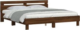 vidaXL Bed Frame without Mattress Brown Oak 200x200 cm vidaXL