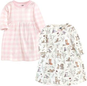Hudson Baby Twin Pack Long-Sleeve Dress Bundle in Enchanted Forest at Nordstrom, Size 12-18M