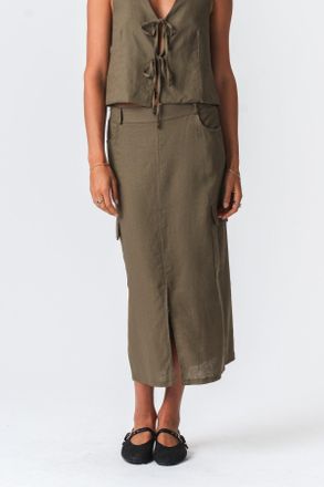 Perform Collection Linnen rok - Groen