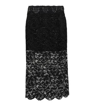 Paco Rabanne Layered lace midi skirt
