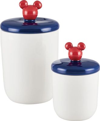 Disney Bon Voyage Mickey Head 2-Piece Ceramic Jar in Blue/Red at Nordstrom Rack