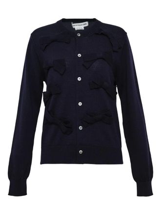 Comme Des Garçons bows-detailed cardigan - women - Fabric - L - Blue
