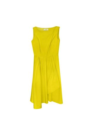 Carolina Herrera Yellow Sleeveless Asymmetric Dress Size S