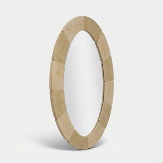 Mauro Ferretti Espejo De Pared Ovalado Efecto Piedra 120x70 Pebble Oval Radiance