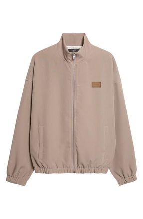 Amiri Logo Patch Stretch Cady Track Jacket in Dark Sand at Nordstrom, Size X-Large