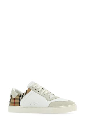 Burberry Suede and Leather Sneaker - White