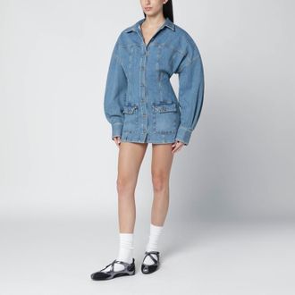 The Attico Light blue denim mini dress