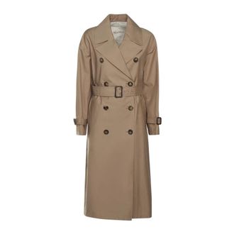 Max Mara Belted Coats, female, Brown, Size: 2XS Camel Coats Fiorito The Cube Style