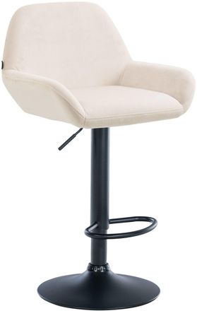 Clp Taburete de bar regulable y giratorio en Terciopelo Crema