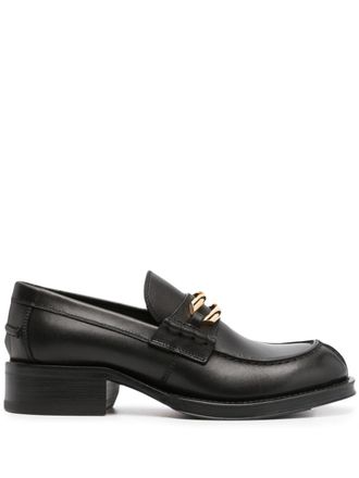 Lanvin Womens Medley Leather Loafers - Black - Size EU 39