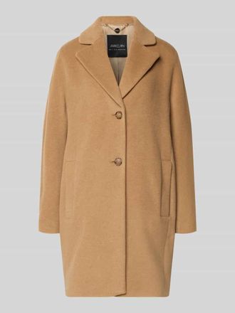 Marc Cain Relaxed Fit Mantel aus Schurwoll-Mix mit Alpaka-Anteil in Camel, Gr&ouml;&szlig;e 38