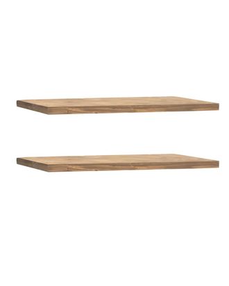Deco Wood Pack 2 estanter&iacute;as de madera maciza flotante envejecido 100x3,2cm