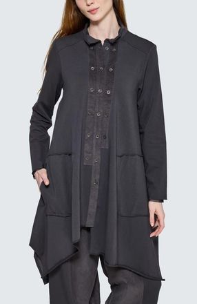 Luukaa D'Celli Raven Asymmetric Cord-Panel Jacket in Mink Color at Nordstrom, Size 18