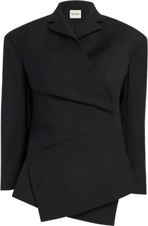 Khaite Palto Wikkel Blazer Jas - Dames - Blazers - Zwart - XS - Wol - Jassen