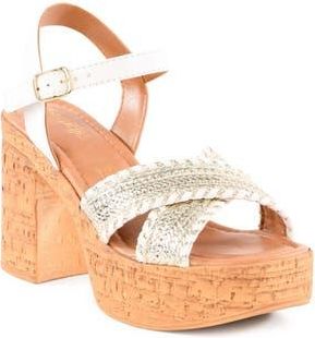 Seychelles Bravo Wedge Sandal in Light Gold-White at Nordstrom Rack, Size 7.5