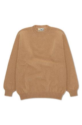Fortela Shetland Crew Neck Sweater in Light Brown at Nordstrom, Size 44
