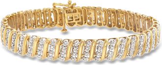 Ross-Simons 1.00- Diamond Link Bracelet in 18kt Gold Over Sterling