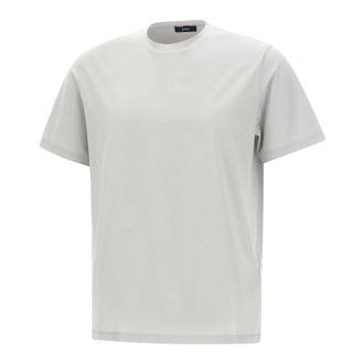 Herno Superfijn Katoenen Stretch T-Shirt - Heren - T-shirts - Grijs - M - Katoen - Tops