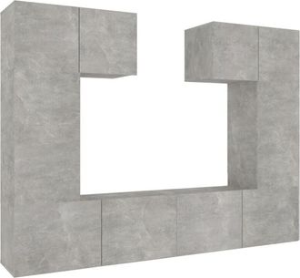 vidaXL 6 Piece TV Cabinet Set Concrete Grey Engineered Wood vidaXL