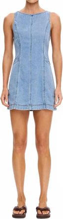 Kivari Laguna Denim Mini Dress In Pale Blue