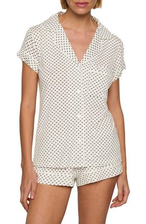 Eberjey Gisele Printed Short Pajamas in Tide Dot Ivory/Ivory at Nordstrom, Size X-Small