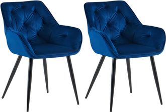 Clp Clp - Set De 2 Sillas Para Sal&oacute;n Cassis En Terciopelo Azul Terciopelo