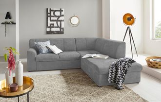 Domo Collection Ecksofa »Topper zeitlos elegant, kompakte Stellmasse, OTTOs Choice, L-Form« mit Ottomane, wahlweise mit Schlaffunktion