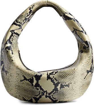 Khaite Medium Olivia Snakeskin Embossed Leather Hobo Bag in Natural 121 at Nordstrom