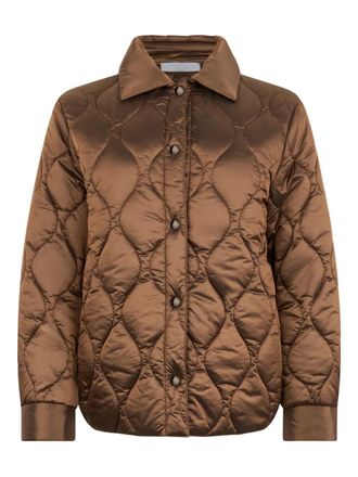 PESERICO diamond-quilted padded jacket - women - Polyamide - 42 - Brown