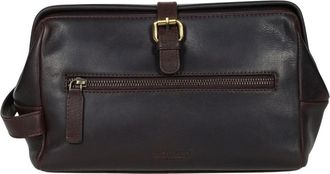 Howard London Washbag Ken - Heren - Toilettassen - Bruin - ONE Size - Leer - Tassen