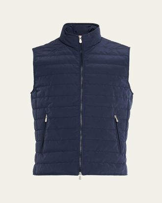 Brunello Cucinelli Mens Bonded Nylon Down Vest