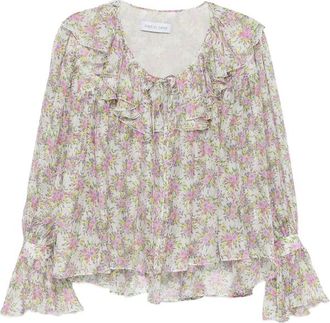 Raquel Diniz Floral-print Ruffled Blouse
