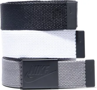 Nike Mens 3 Pack Golf Web Belt, Black/White/Grey, Futura, One-Size up to 42