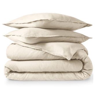 Bare Home 100% Cotton Flannel Duvet Cover & Sham Set in Sand at Nordstrom, Size California King