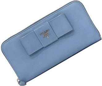 Prada Light Blue Saffiano Long Wallet (Bi-Fold) (Pre-Owned)