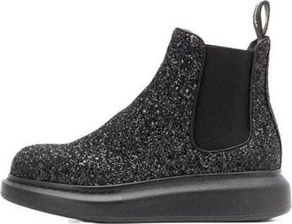 Alexander McQueen (WMNS) Alexander McQueen Glitter Detail Ankle Boots Black 621041W4EY71000