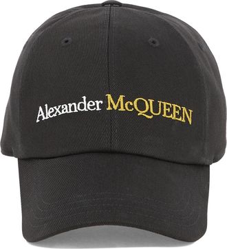 Alexander McQueen Alexander Mcqueen Mens Logo Baseball Cap - Black Cotton - Size Medium