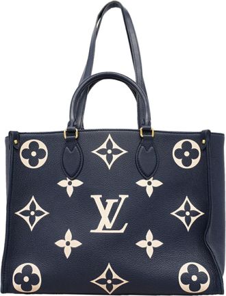 Louis Vuitton Blue Cream Tote Bag (Pre-Owned)