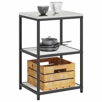 Berkfield Home Kitchen Storage Shelf with Storage White Steel