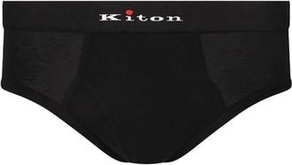 Kiton Logo-taille Slip - Heren - Onderbroek - Zwart - XL - Katoen - Ondergoed