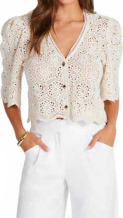 Bishop + Young Lady Crochet Summer Cardigan In Ivory
