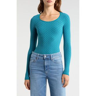 Free People Love Letter Long Sleeve Top in Bayside at Nordstrom, Size Large
