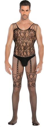 Generic Male Cage Mens Sexy Open Files Fishnet Pantyhose Tights Bodysuits Stockings Vibe Jockstrap (I One Size)
