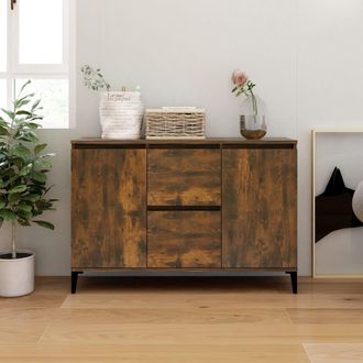 vidaXL Vidaxl - Aparador Madera Contrachapada Color Roble Ahumado 102x35x70 Cm